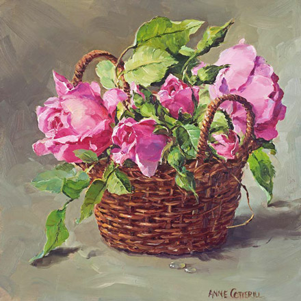 Little Basket of Roses greeting card