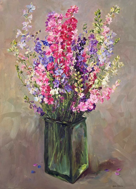 Larkspur - greetings card by Anne Cotterill