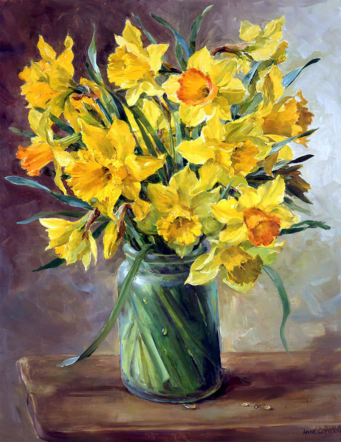 Daffodils. Giclée Print on Canvas LCP-021 by Anne Cotterill