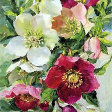 Midwinter Bouquet - Flower Art Christmas Card by Anne Cotterill