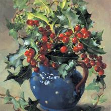 Holly and Ivy Christmas Card by Anne Cotterill