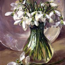 John Gray Snowdrops - Christmas Card by Anne Cotterill