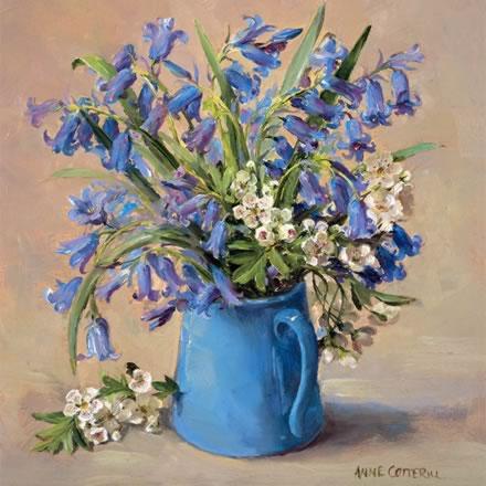 Bluebells - Birthday Card by Anne Cotterill Flower Art