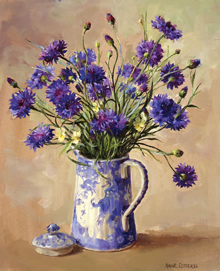 Cornflowers Limited Edition Print Mill House Fine Art Publishers Of Anne Cotterill Flower Art