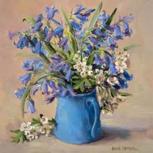 Bluebells - Blank Greetings Card  by Anne Cotterill Flower Art
