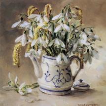 Snowdrops in the Doll's Coffee Pot Christmas Card