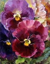 Small note card 'Pansies' by Anne Cotterill Flower Art Cards