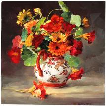 Notebook Marigolds and Nasturtiums - Anne Cotterill Flower Art
