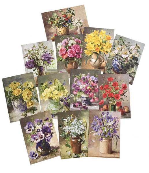 Anne Cotterill Flower Art Postcards. 