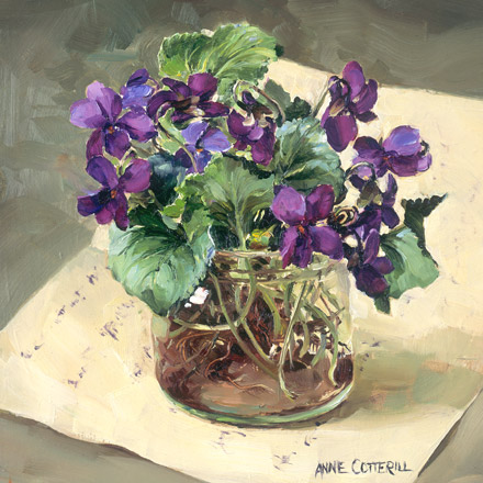 New Card 2019 - Purple Violets in a Glass Jar