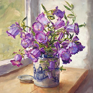 Canterbury Bells - blank flower card by Anne Cotterill