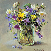 Small square flower cards by Anne Cotterill